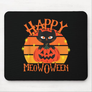 Frohes Meowoween Halloween Schwarze Katze Jack O L Mousepad