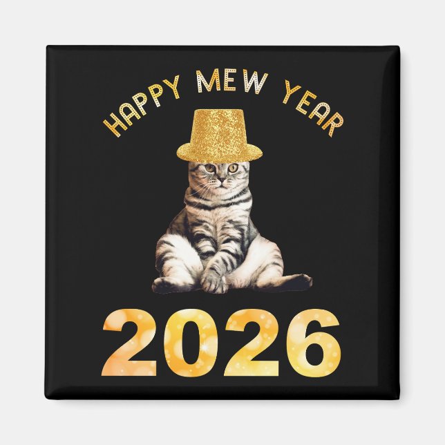 Frohes Mew Jahr 2026 Magnet (Vorne)