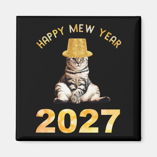 Frohes Mew Jahr 2027 Magnet (Vorne)