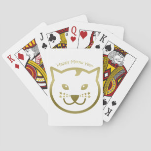 Frohes Miau-Jahr - Benutzerdefinierte Hintergrundf Spielkarten