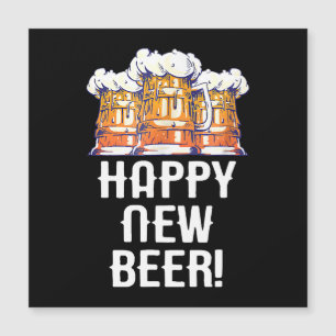 FROHES NEUES BIER! Silvesterparty Trinken Magnetkarte