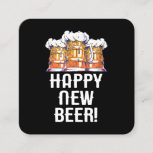 FROHES NEUES BIER! Silvesterparty Trinken Quadratische Visitenkarte