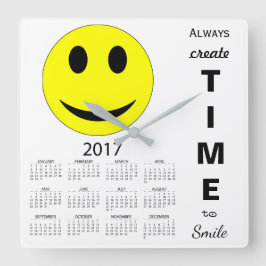 Frohes neues Jahr 2017 Inspirationskalender Quadratische Wanduhr