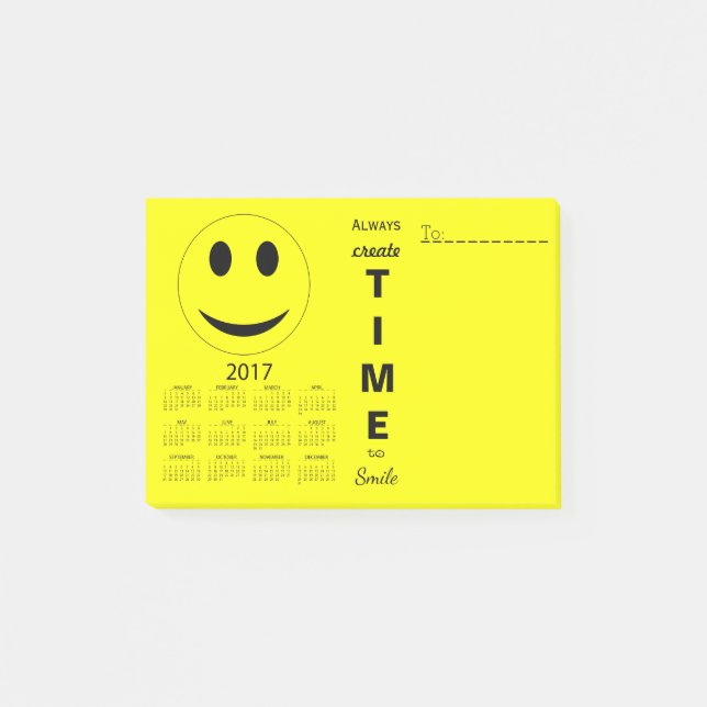 Frohes neues Jahr 2017 Motivierend Kalender Post-it Klebezettel (Vorderseite)