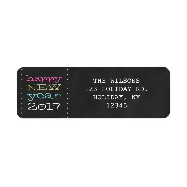 Frohes neues Jahr 2017 - Whimsical Holiday Label (Vorne)
