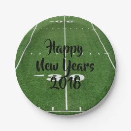 Frohes neues Jahr 2018 Fußballfeld Pappteller