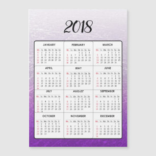 Frohes neues Jahr 2018 Lila Magnetkalender Magnetkarte