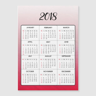 Frohes neues Jahr 2018 Roter Magnetischer Kalender Magnetkarte