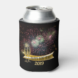 Frohes neues Jahr 2019 Feuerwerk Dosenkühler