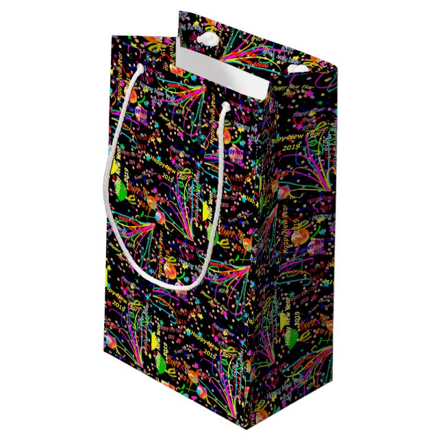 Frohes neues Jahr 2019 Geschenktasche Kleine Geschenktüte (Rückseite Schrägansicht)
