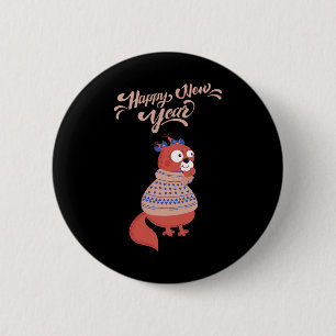 Frohes neues Jahr 2020 Eichhörnchen T-Shirt Weihna Button
