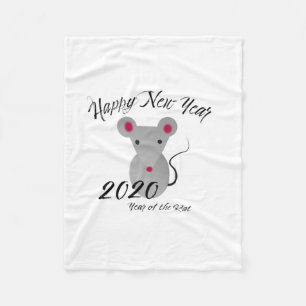Frohes neues Jahr 2020 Jahr der Ratte Fleecedecke