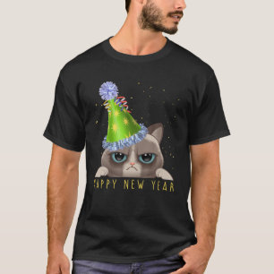 Frohes neues Jahr 2022 Funny Silvester Cat Party T-Shirt