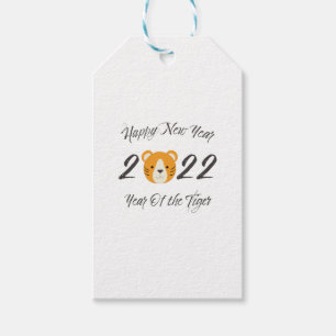 Frohes neues Jahr 2022 Jahr der Tiger-Geschenkegel Geschenkanhänger