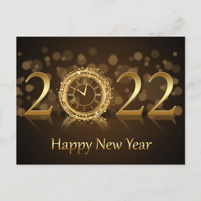 Frohes neues Jahr 2022 Postkarte (Vorderseite)