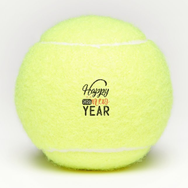 Frohes neues Jahr 2022 Tennisbälle (Vorderseite)