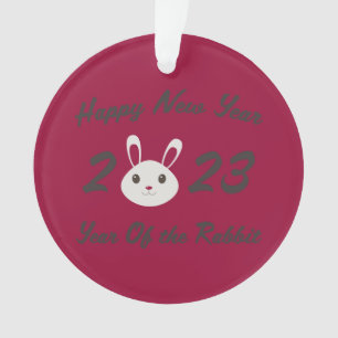 Frohes neues Jahr 2023 Jahr des Kaninchens Ornament