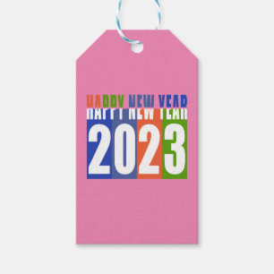 Frohes neues Jahr 2023, lustig Geschenkanhänger
