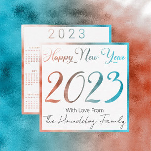 Frohes neues Jahr 2023 mit Calender Mitteilungskarte