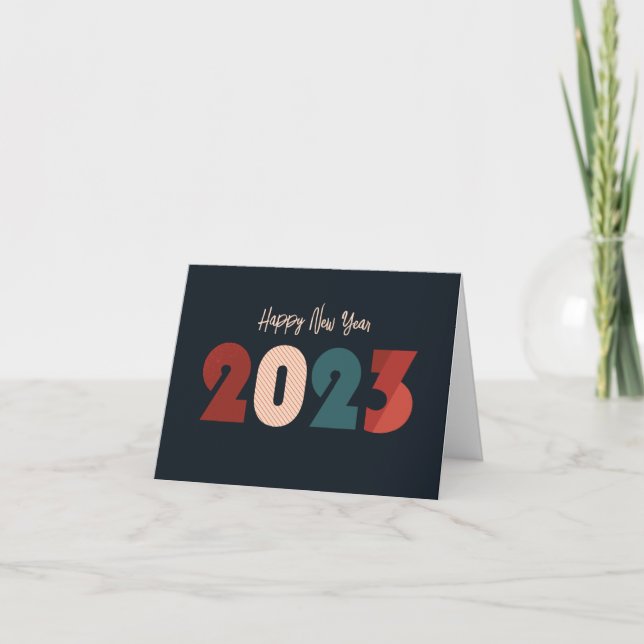 Frohes neues Jahr 2023 Weihnachtsbäume Dankeskarte (Vorderseite)