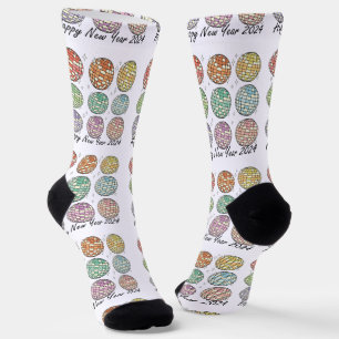 Frohes neues Jahr 2024 Disco Ball Neues Jahr Socken
