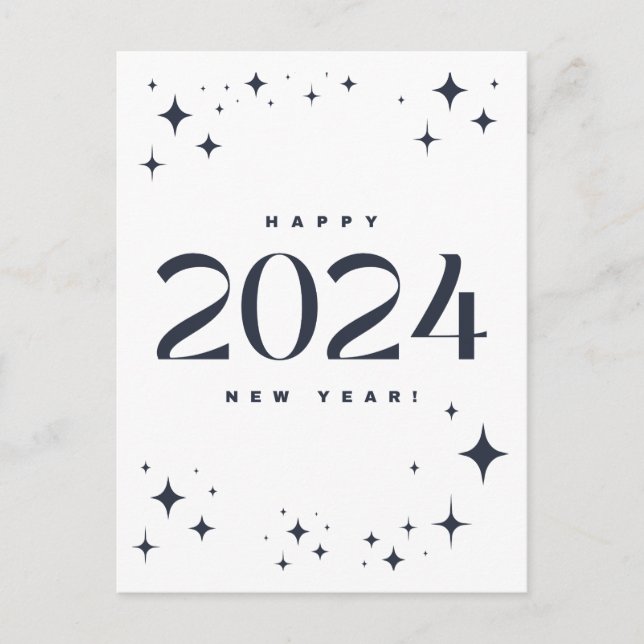 Frohes neues Jahr 2024 Feiertagspostkarte (Vorderseite)