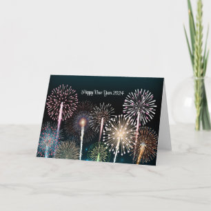 Frohes Neues Jahr 2024 Feuerwerk Karte