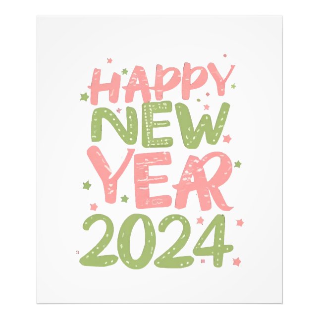 Frohes neues Jahr 2024 Fotodruck (Vorne)
