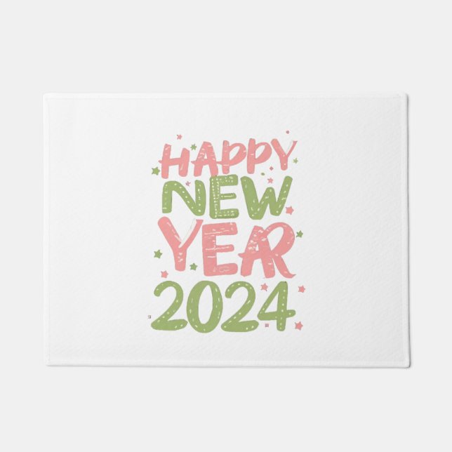 Frohes neues Jahr 2024 Fußmatte (Vorderseite)