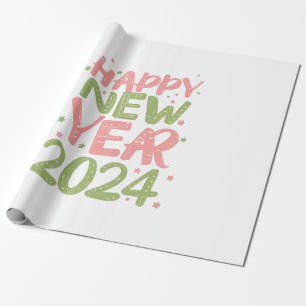Frohes neues Jahr 2024 Geschenkpapier