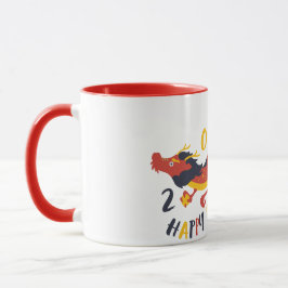Frohes neues Jahr 2024 Jahr der Tasse der Drachen