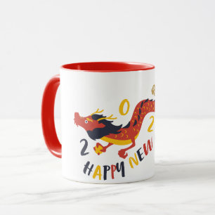 Frohes neues Jahr 2024 Jahr der Tasse der Drachen