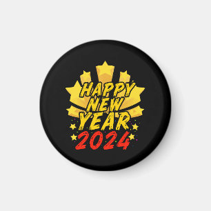 Frohes Neues Jahr 2024 Magnet
