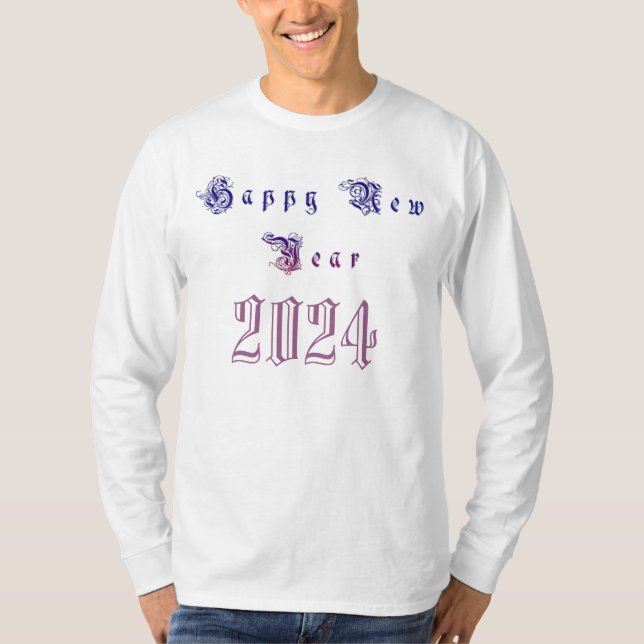 Frohes neues Jahr 2024 T-Shirt (Vorderseite)