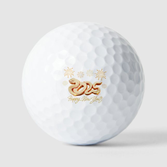 Frohes neues Jahr 2025 Das chinesische Jahr der Sc Golfball (Vorderseite)