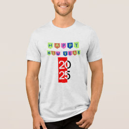 "Frohes neues Jahr 2025 - farbenfroher Banner-T -  Tri-Blend Shirt