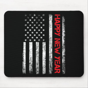 Frohes neues Jahr 2025 Flag Xmas Familie Feuer Mousepad