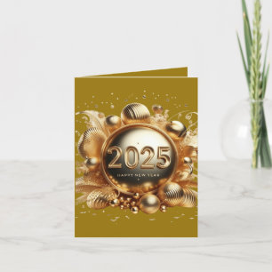 Frohes neues Jahr 2025 Geschenke gefaltet Feiertagskarte