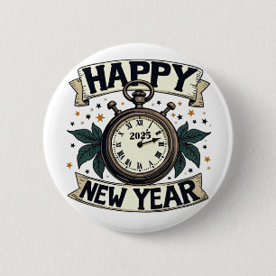 Frohes neues Jahr 2025 Neujahrsfeier Button