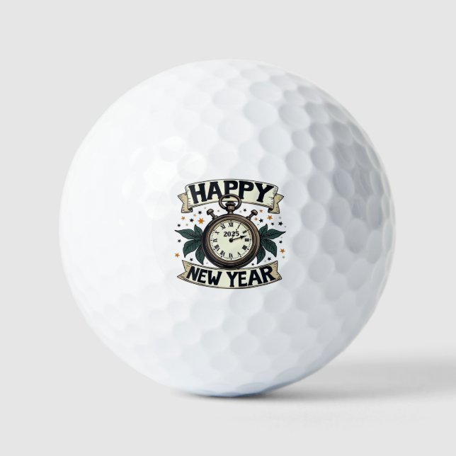 Frohes neues Jahr 2025 Neujahrsfeier Golfball (Vorderseite)