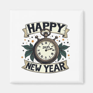 Frohes neues Jahr 2025 Neujahrsfeier Magnet
