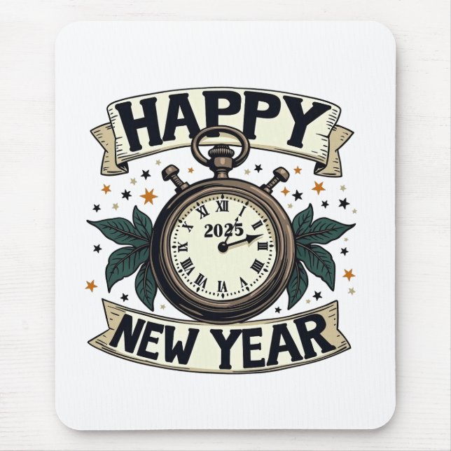 Frohes neues Jahr 2025 Neujahrsfeier Mousepad (Vorne)