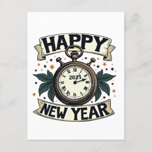 Frohes neues Jahr 2025 Neujahrsfeier Postkarte