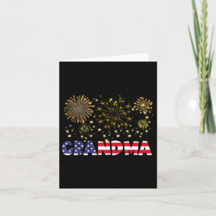 Frohes neues Jahr 2025 Oma American Flag Familie F Karte