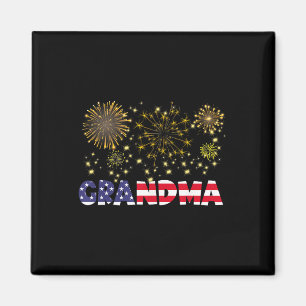 Frohes neues Jahr 2025 Oma American Flag Familie F Magnet