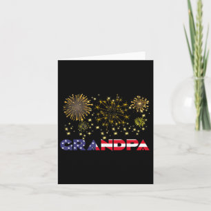 Frohes neues Jahr 2025 Opa Amerikanische Flagge Fa Karte