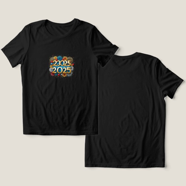 Frohes neues Jahr 2025 PNG Tri-Blend Shirt (Design Vorderseite & Rückseite)