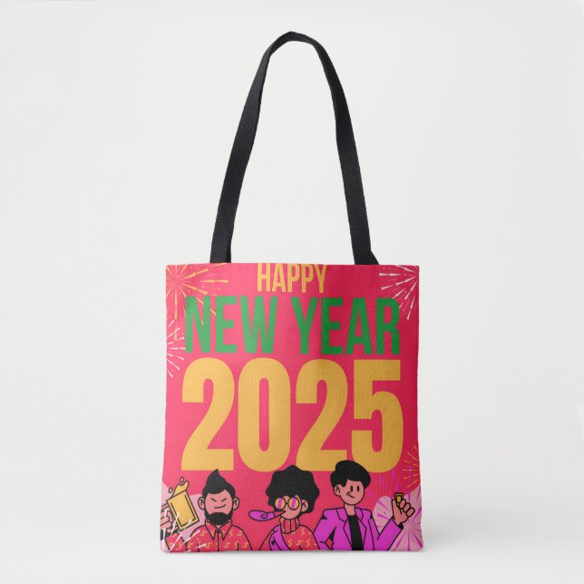 Frohes neues Jahr 2025 Schulterschluss-Tasche Tasche (Vorderseite)
