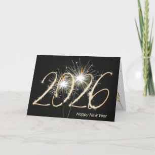 Frohes neues Jahr 2025 Sparkler Feiertagskarte