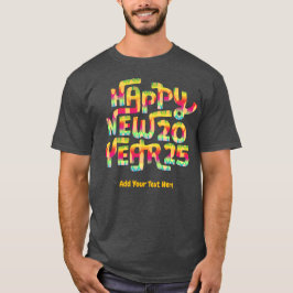 Frohes neues Jahr 2025 Trendy Personalisiert T-Shirt